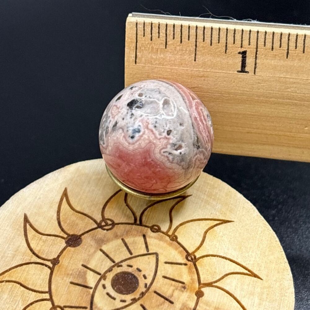 Beautiful Mini Rhodochrosite Sphere - Picture 7 of 8